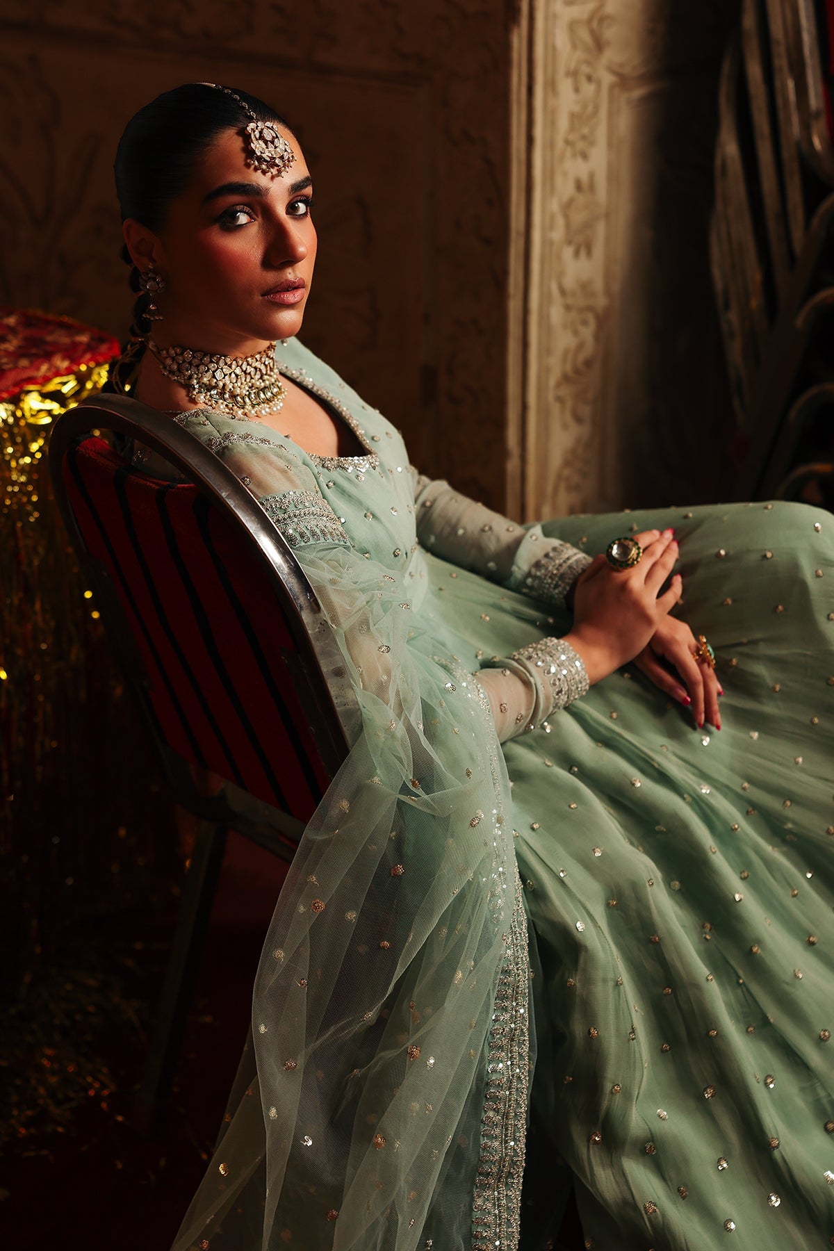 3-PC Embroidered Chiffon Suit CMA-5-258