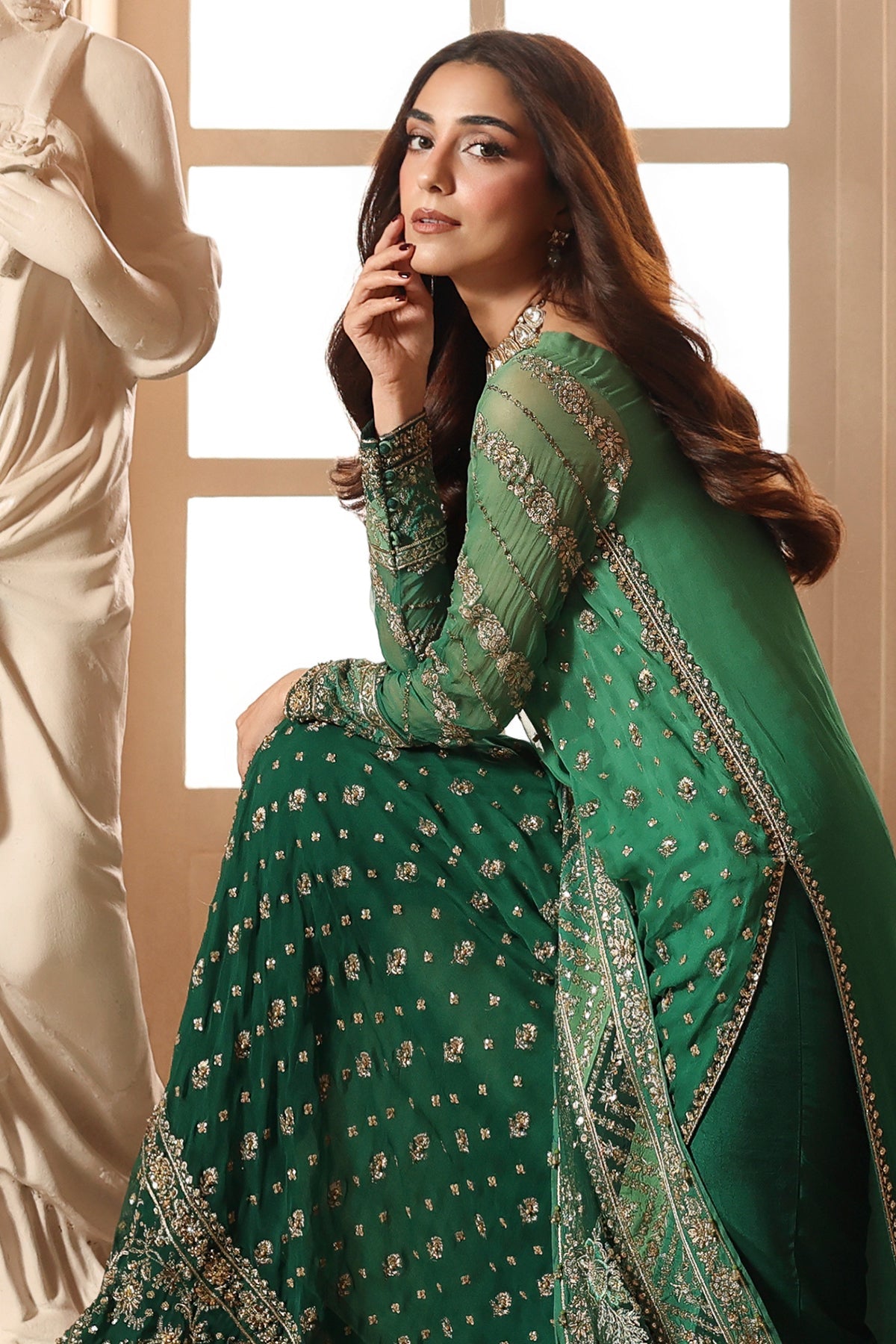 3-PC Unstitched Embroidered Luxury Chiffon DJW6-03