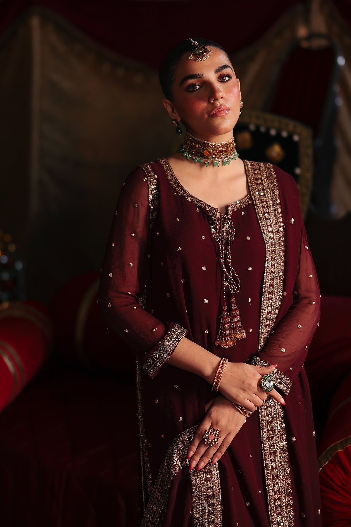 3-PC Embroidered Chiffon Suit CMA-5-145