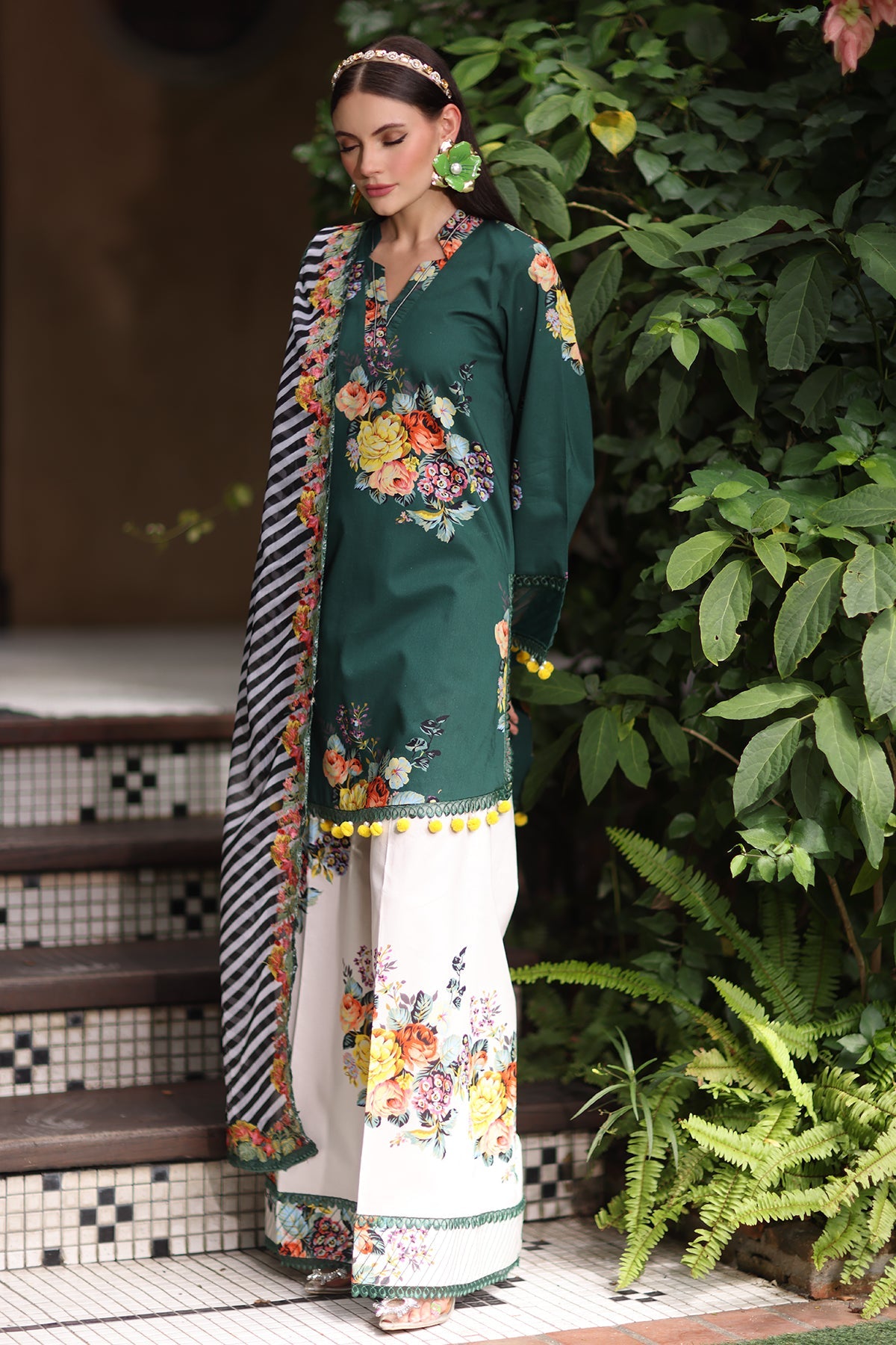 3-PC Unstitched Embroidered Lawn Collection CH6-08