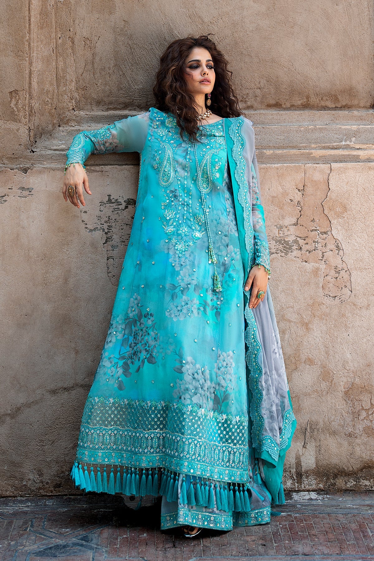 3-PC Unstitched Embroidered Chiffon Collection VSLW6-08