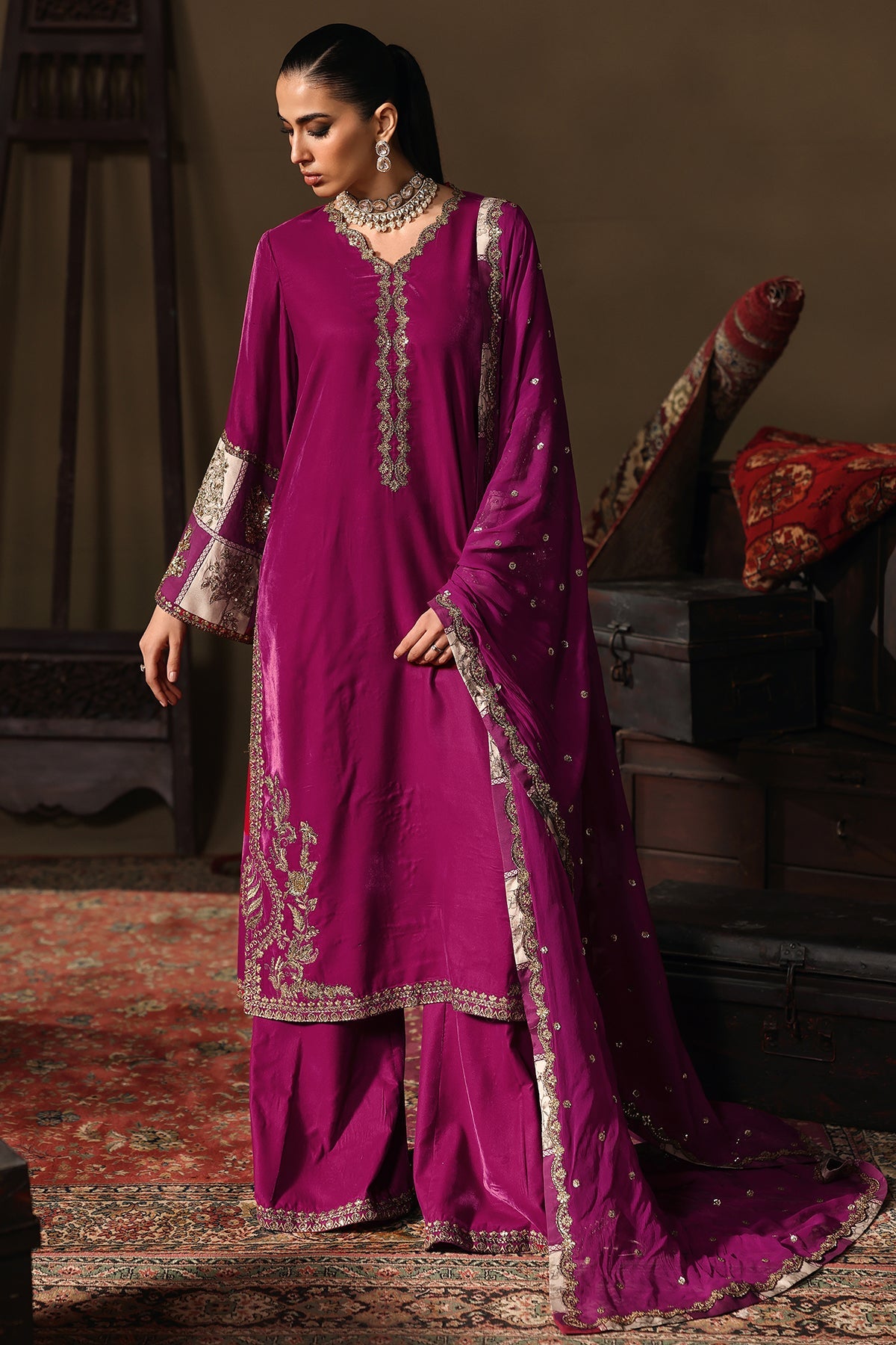 3-PC Unstitched Premium Velvet CVT5-08