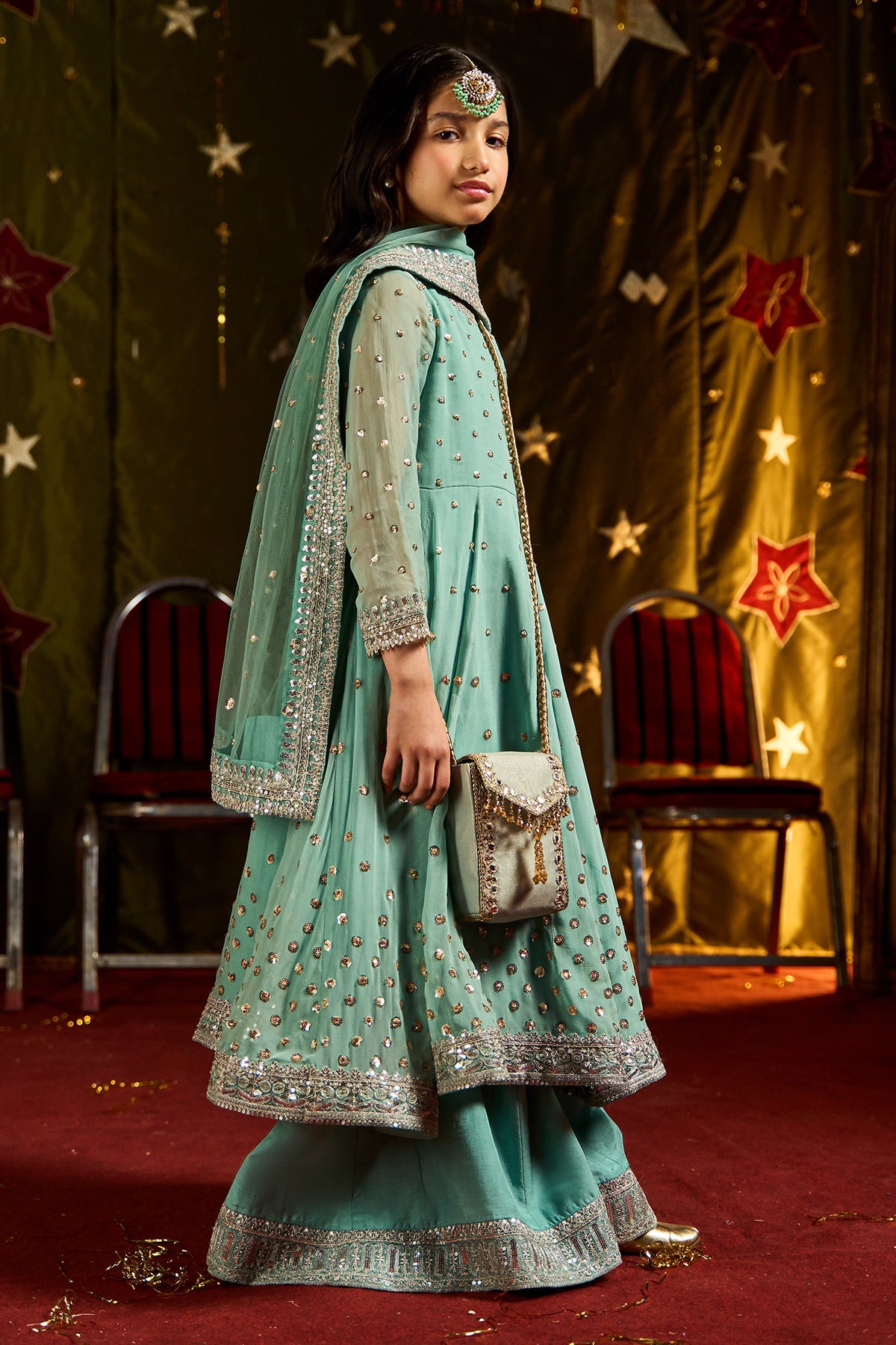 3-PC Embroidered Chiffon Suit CKP-5-185