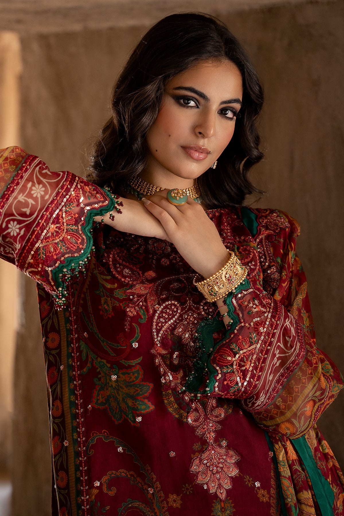 3-PC Unstitched Embroidered Chiffon Collection VSLW6-04