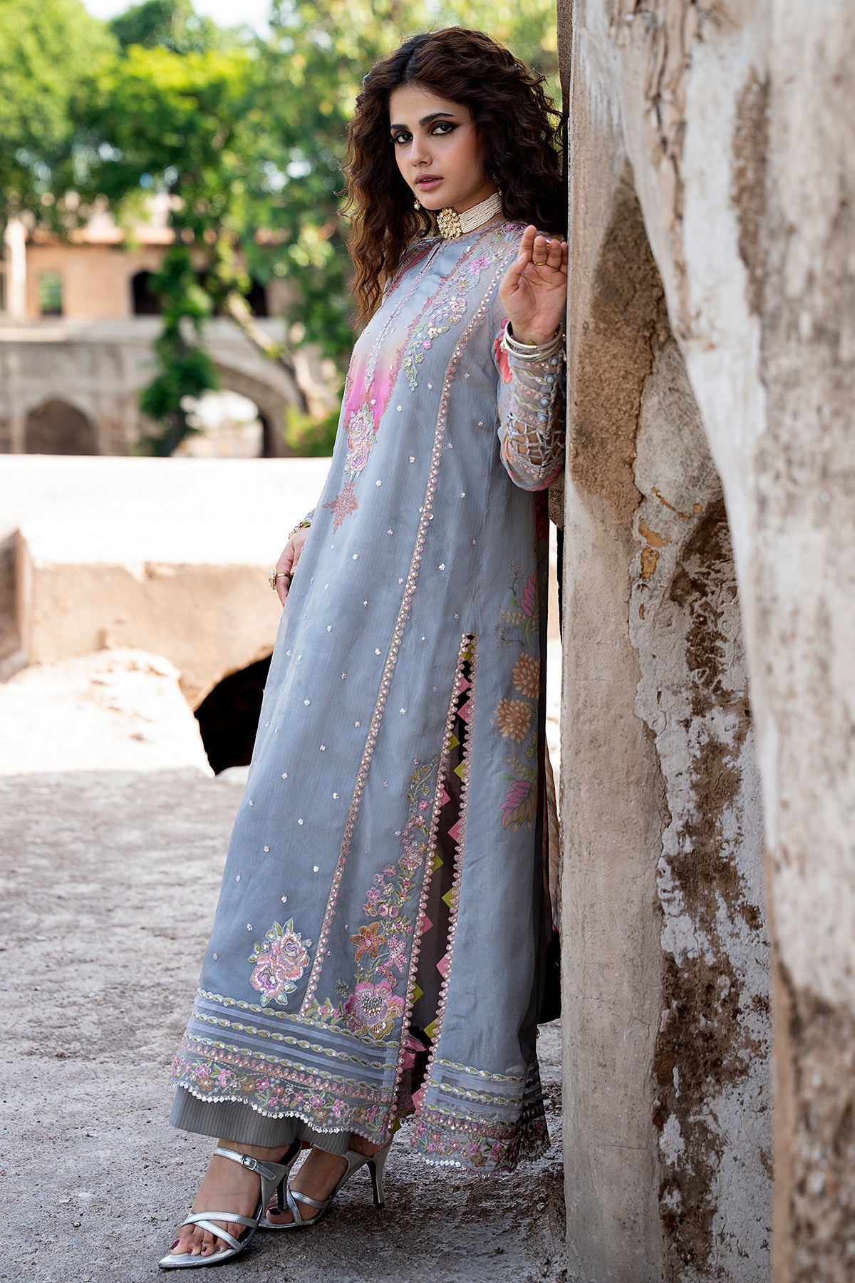 3-PC Unstitched Embroidered Chiffon Collection VSLW6-03