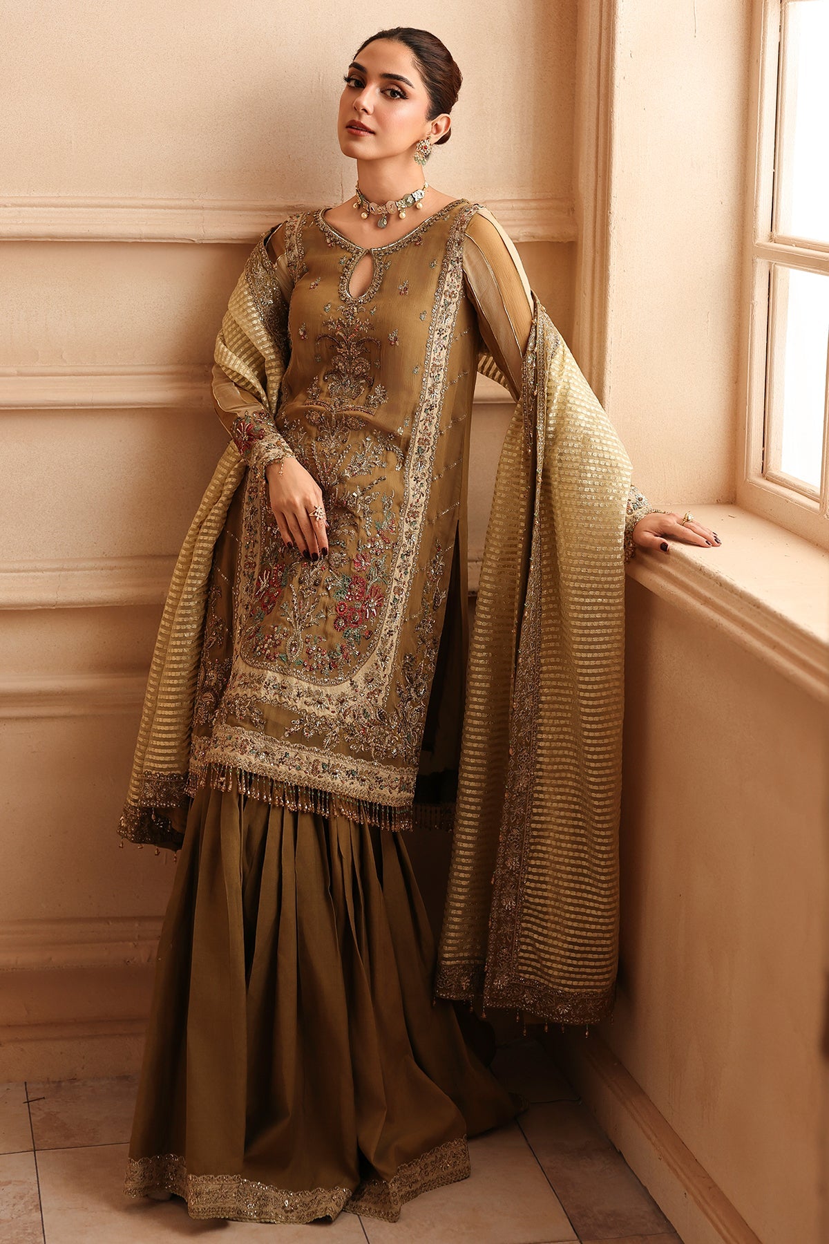 3-PC Unstitched Embroidered Luxury Chiffon DJW6-06