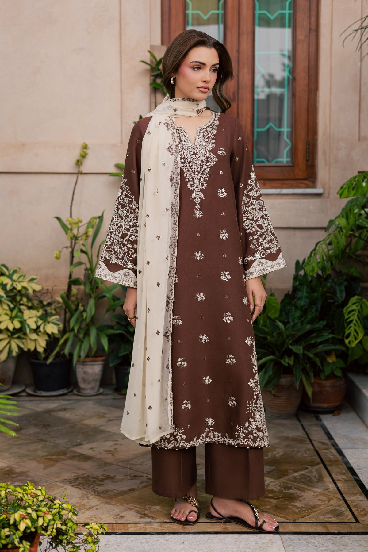 Ormara 3Pc - Embroidered Khaddar Pret