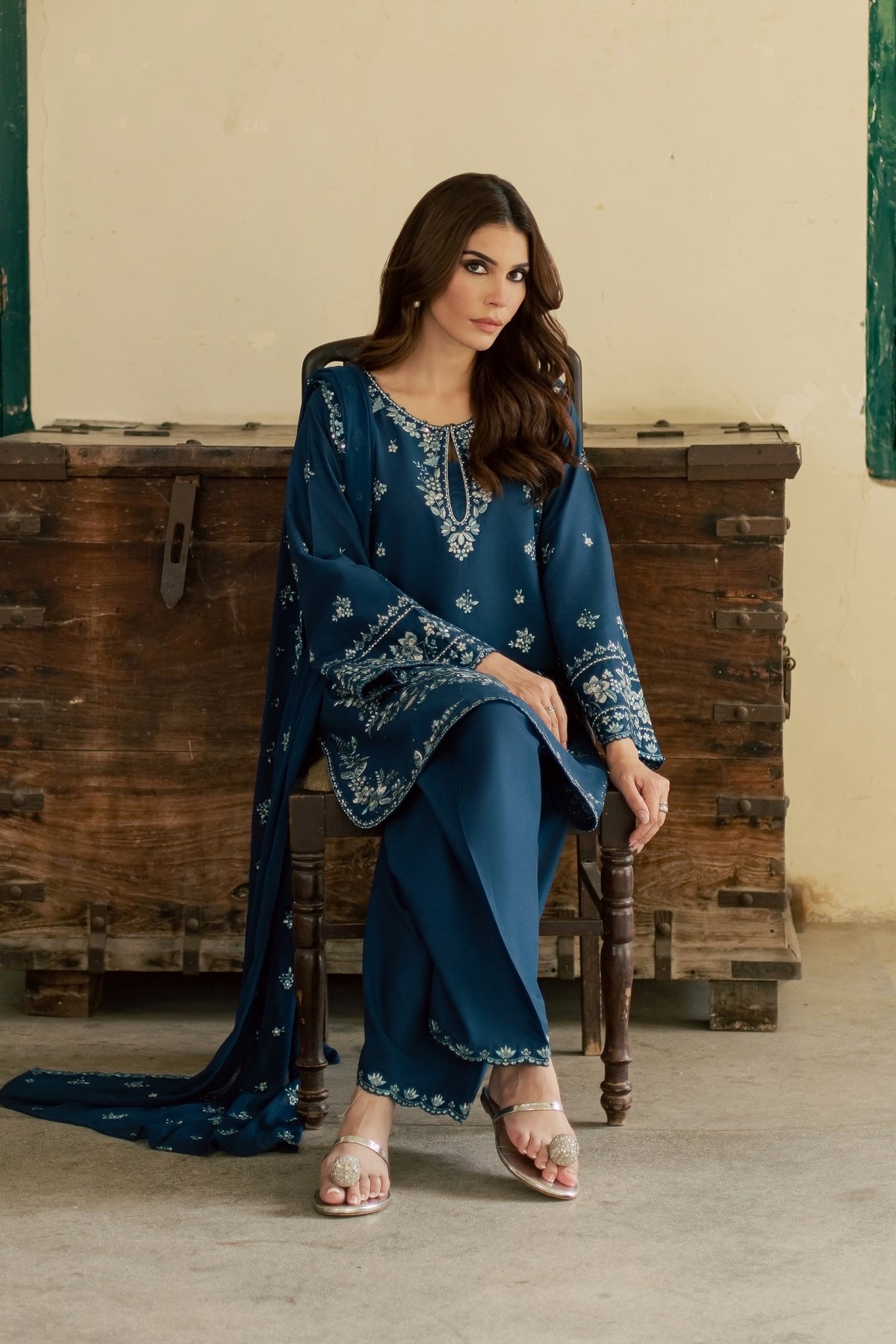 Jewel Arzoo 3Pc - Embroidered Khaddar Pret