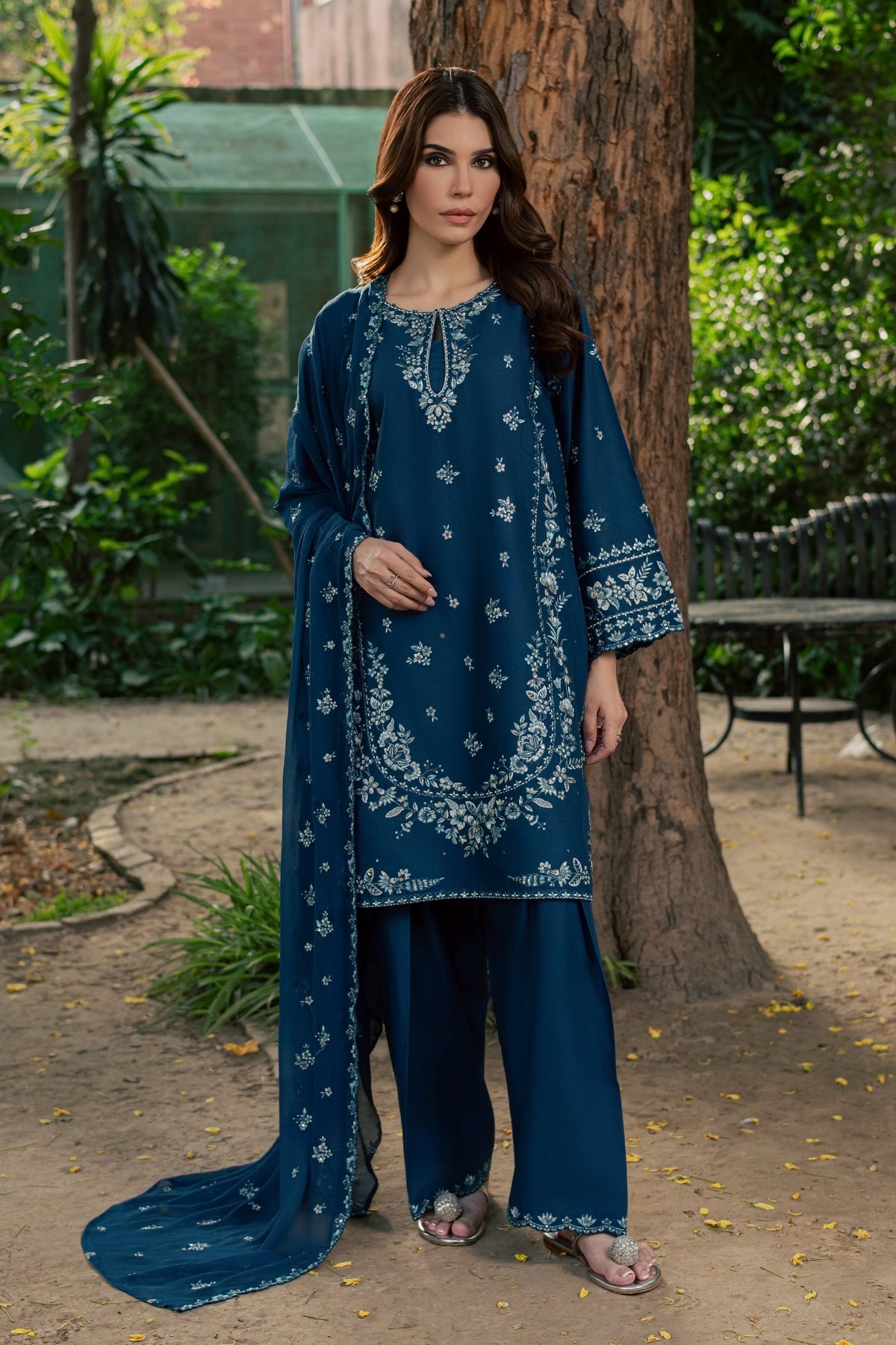 Jewel Arzoo 3Pc - Embroidered Khaddar Pret
