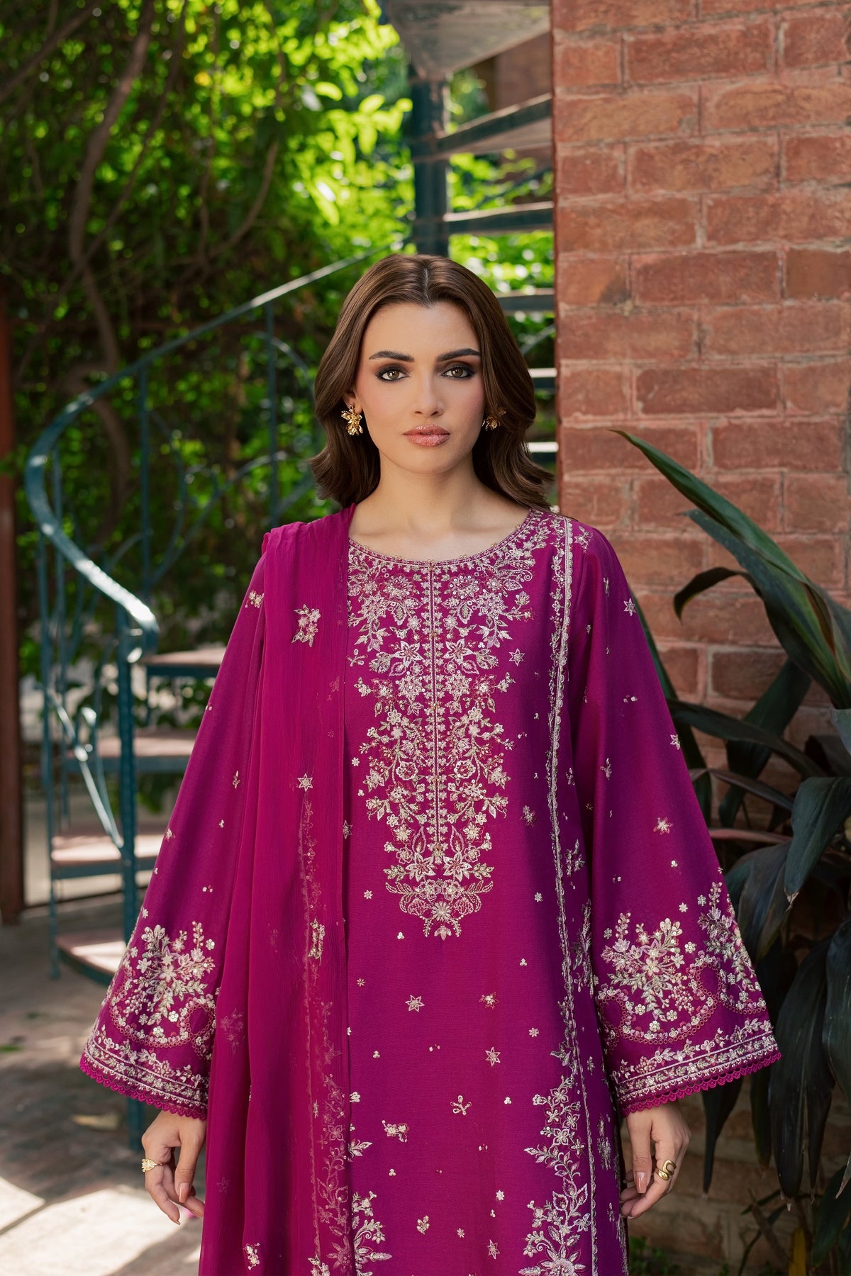 Jim 3Pc - Embroidered Khaddar Pret