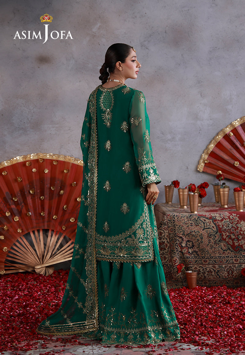 AJULN-16 Embroidered Chiffon Unstitched 3 Pcs