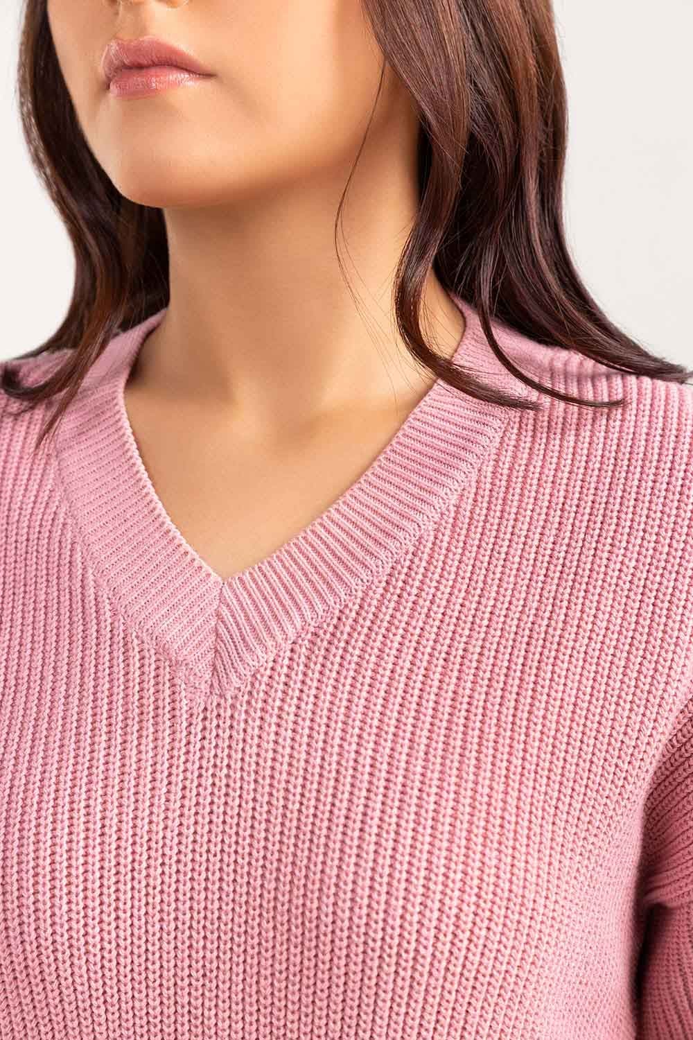 Cotton V-Neck Pull Over Sweater