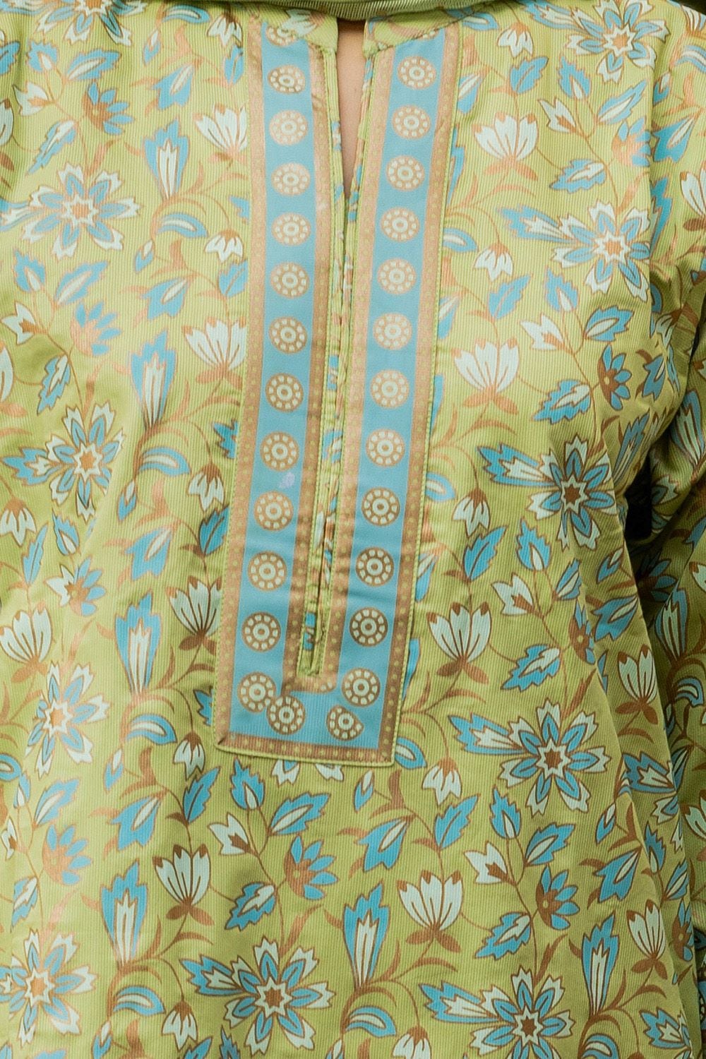 3 Piece Corduroy Block Printed Suit