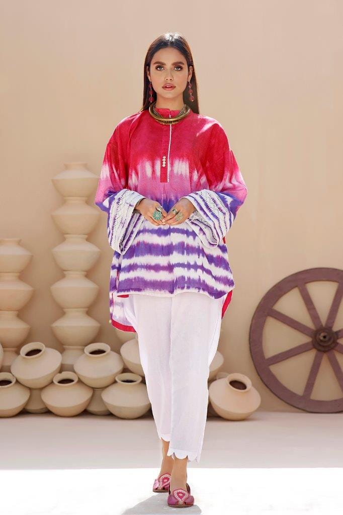 Tie and Dye Digital Printed Khaddar Shirt