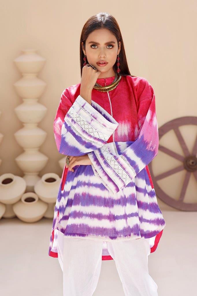Tie and Dye Digital Printed Khaddar Shirt