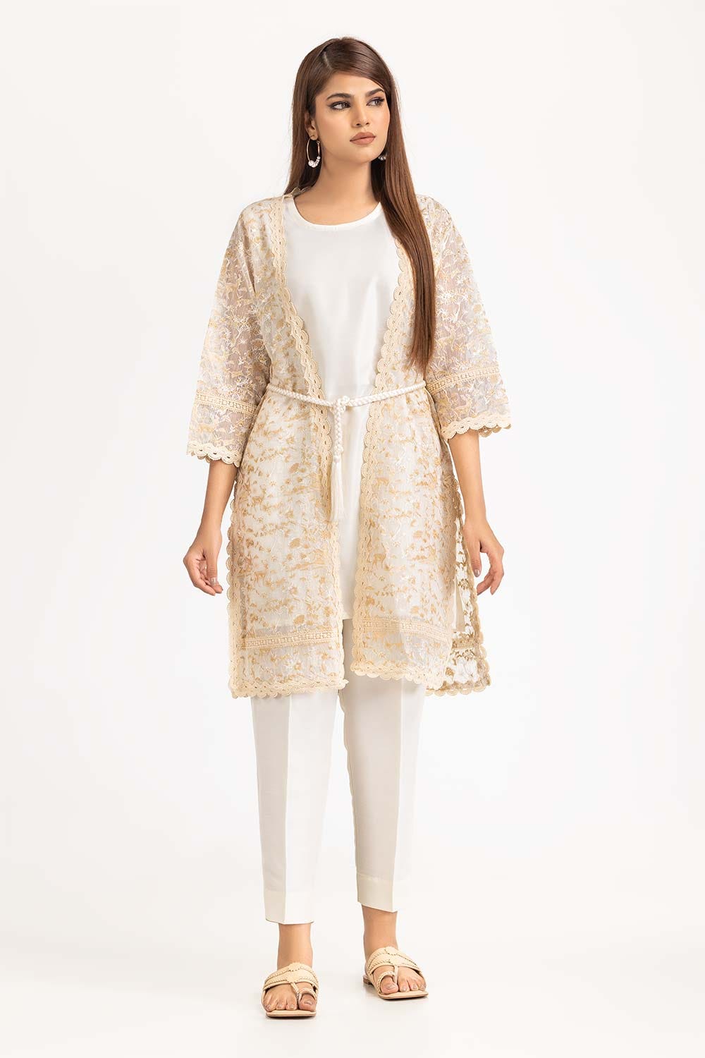 Zartaar Khaddi Net Dyed Embroidered Shirt And Trouser