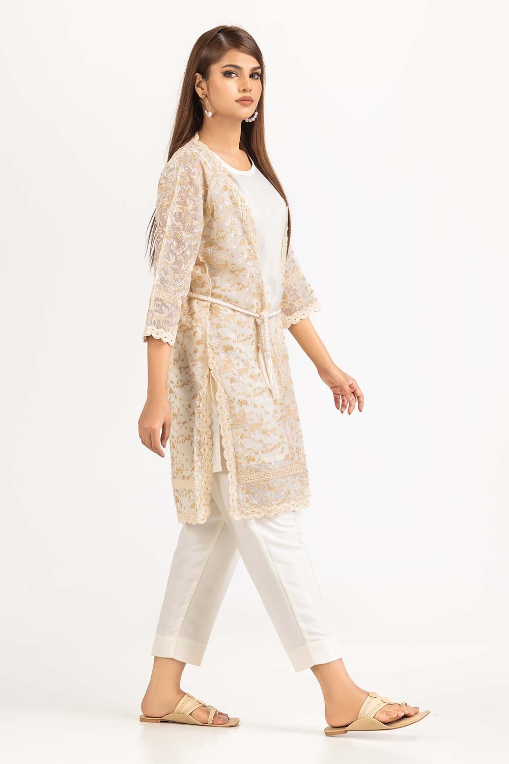 Zartaar Khaddi Net Dyed Embroidered Shirt And Trouser
