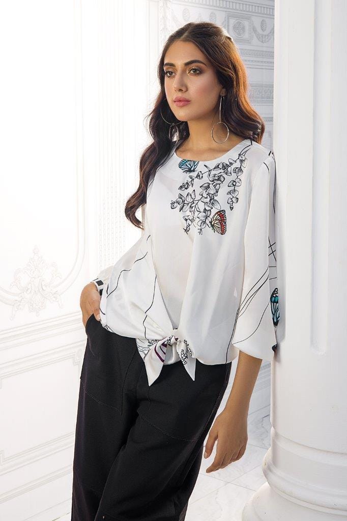 Charmeuse Silk Digital Printed Shirt