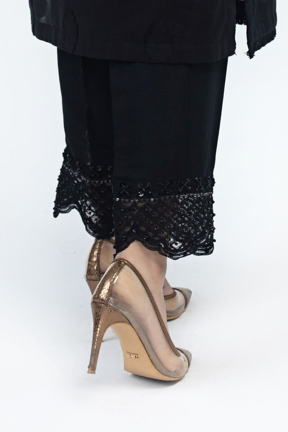 Raw Silk Embroidered Trouser