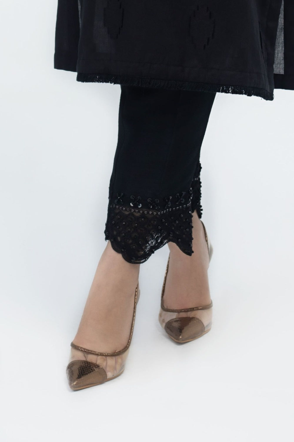 Raw Silk Embroidered Trouser