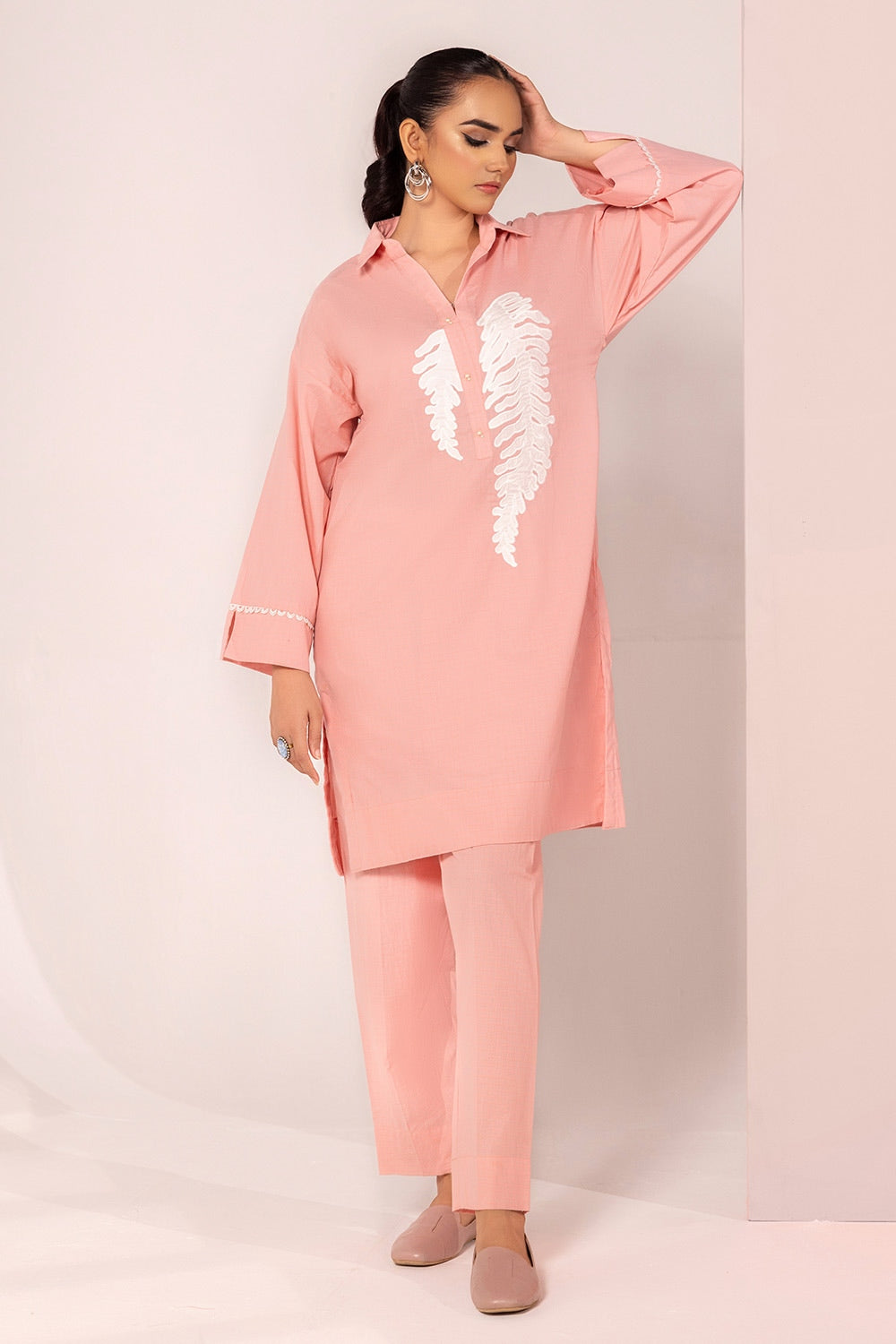 The Loom Yarn Dyed Embroidered Shirt And Trouser