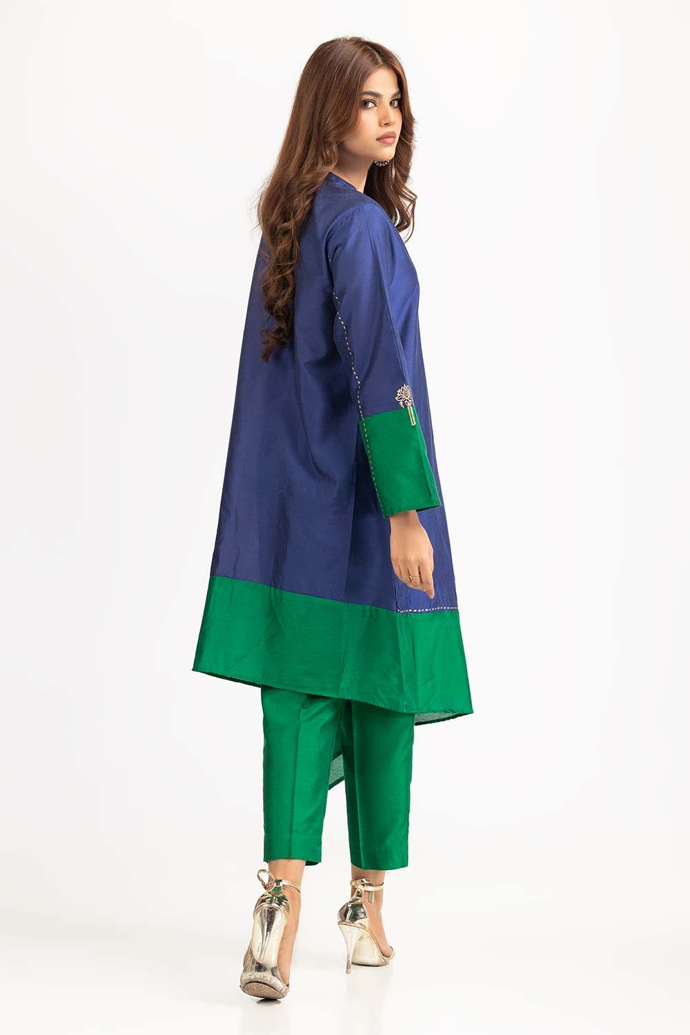 Color Block Yarn Dyed Block Printed Shirt And Trouser