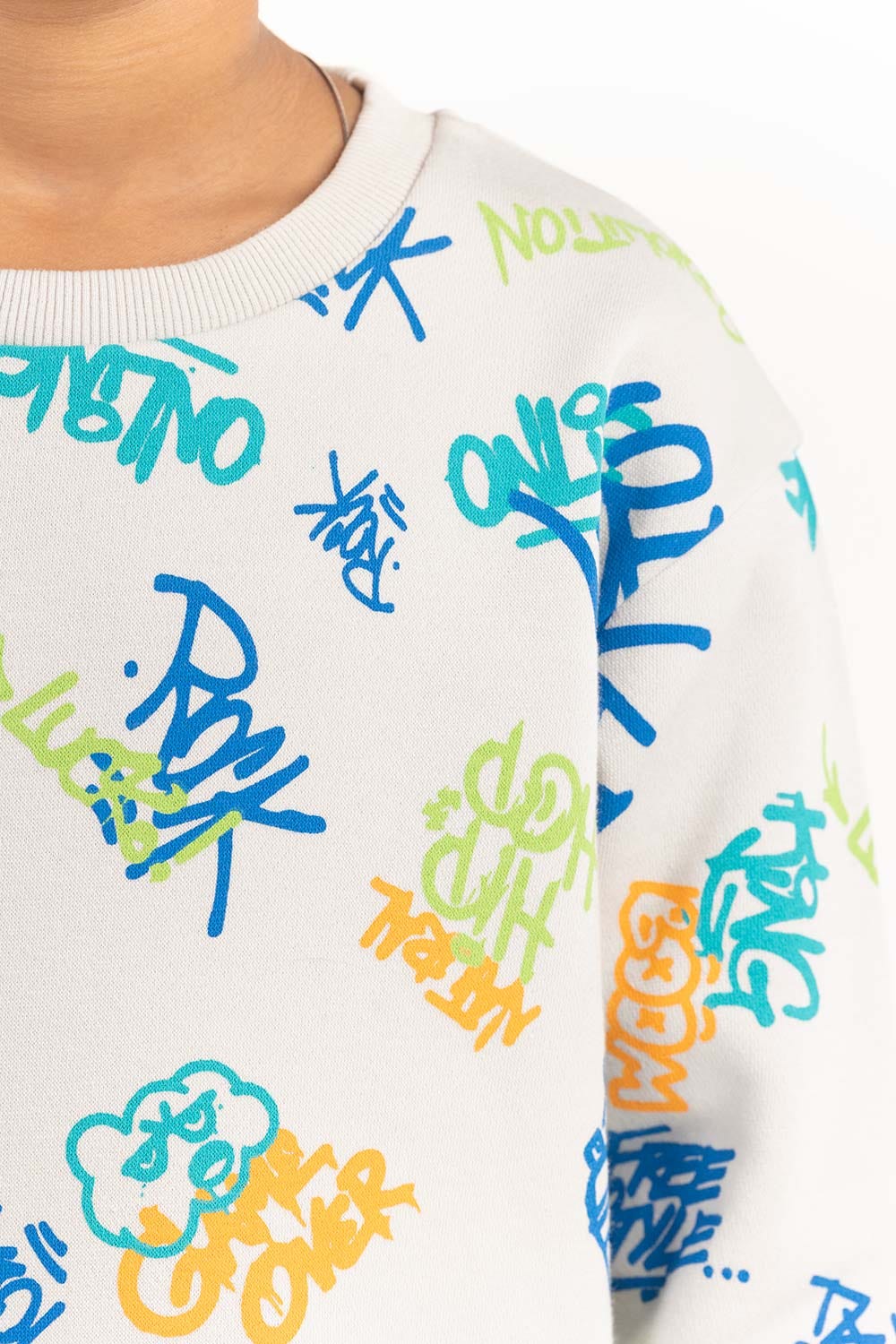 Junior Boy White Sweatshirt