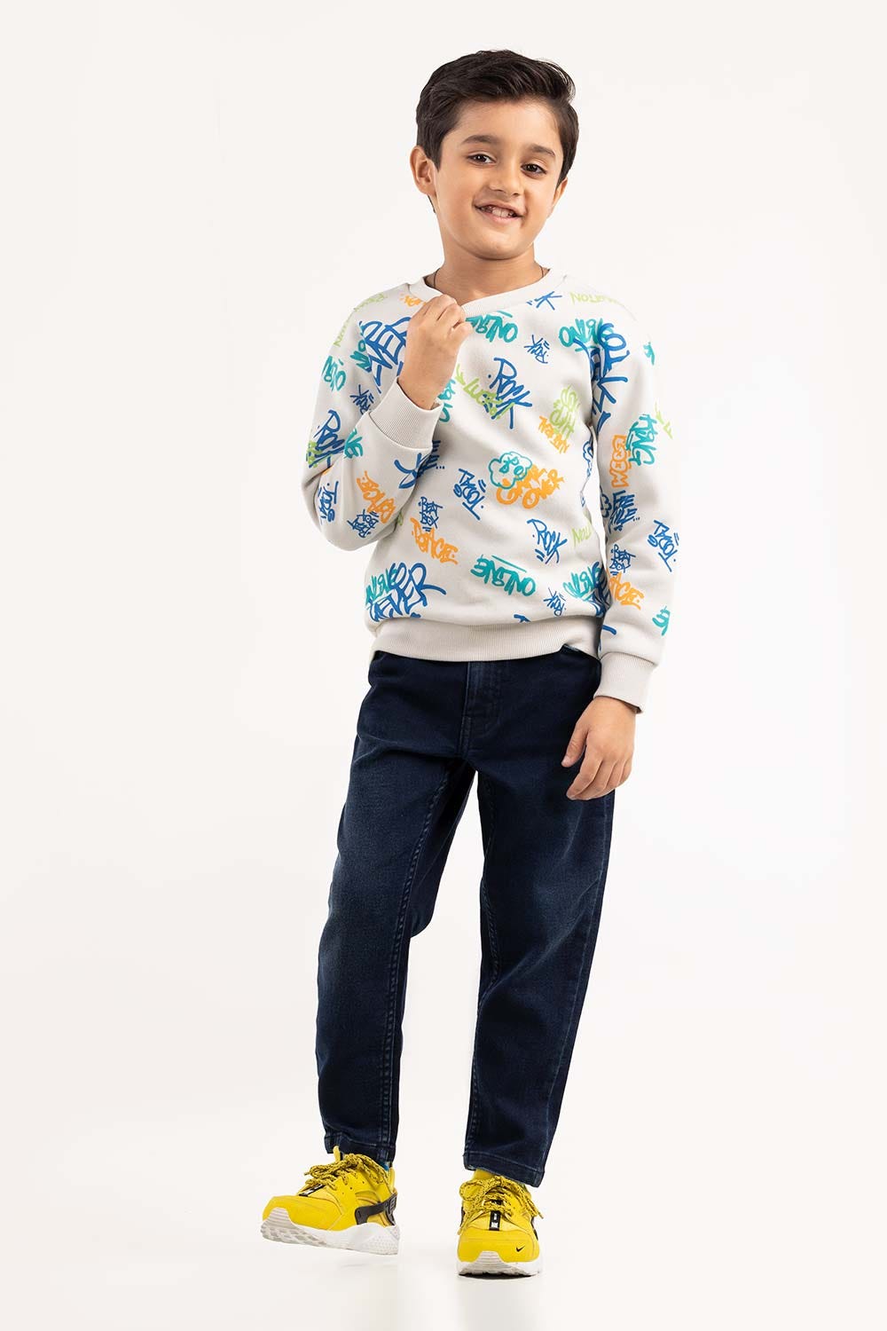 Junior Boy White Sweatshirt