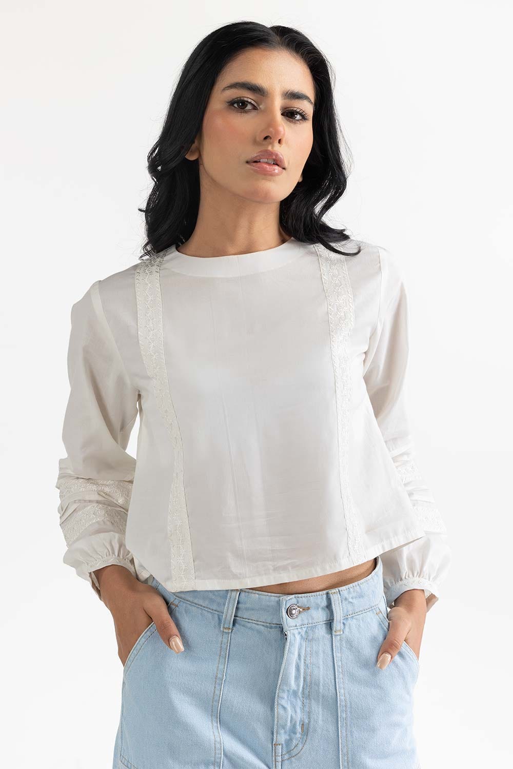 White Woven Blouse