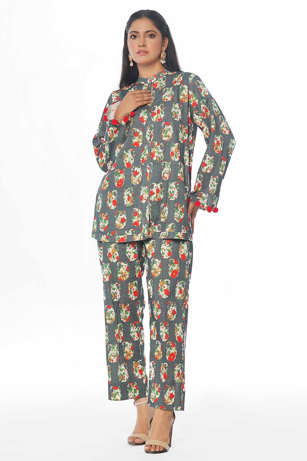 2 Piece Unstitched Printed Khaddar Suit