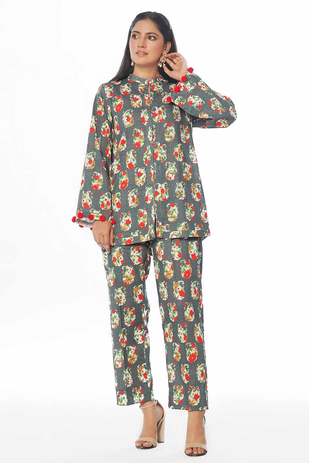 2 Piece Unstitched Printed Khaddar Suit