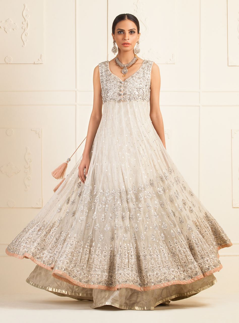 IVORY SLEEVELESS NET DRESS