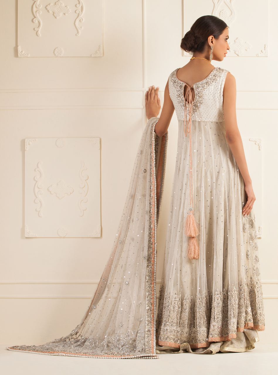IVORY SLEEVELESS NET DRESS