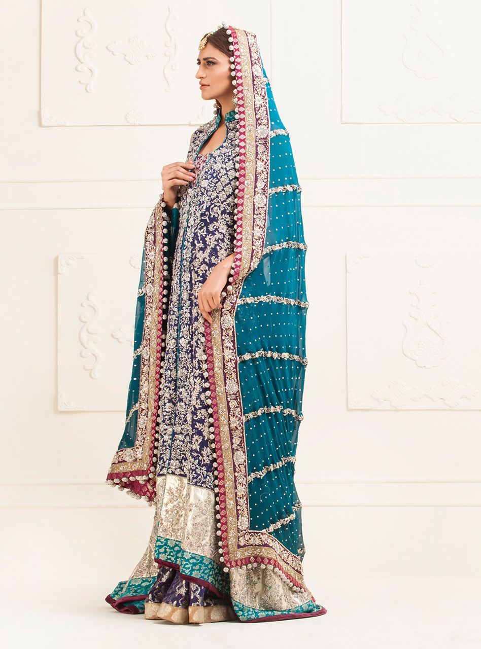 Navy Blue Mesuri Front Open Dress