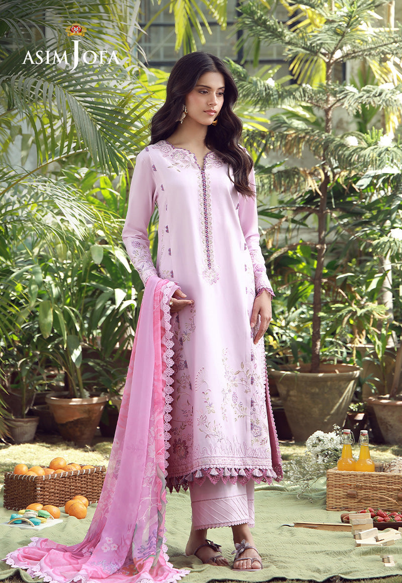AJMUB-08 Embroidered Cambric Stitched 3 Pcs