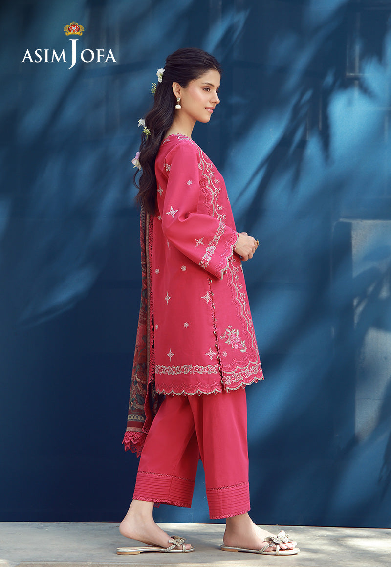 AJMUB-12 Embroidered Cambric Stitched 3 Pcs