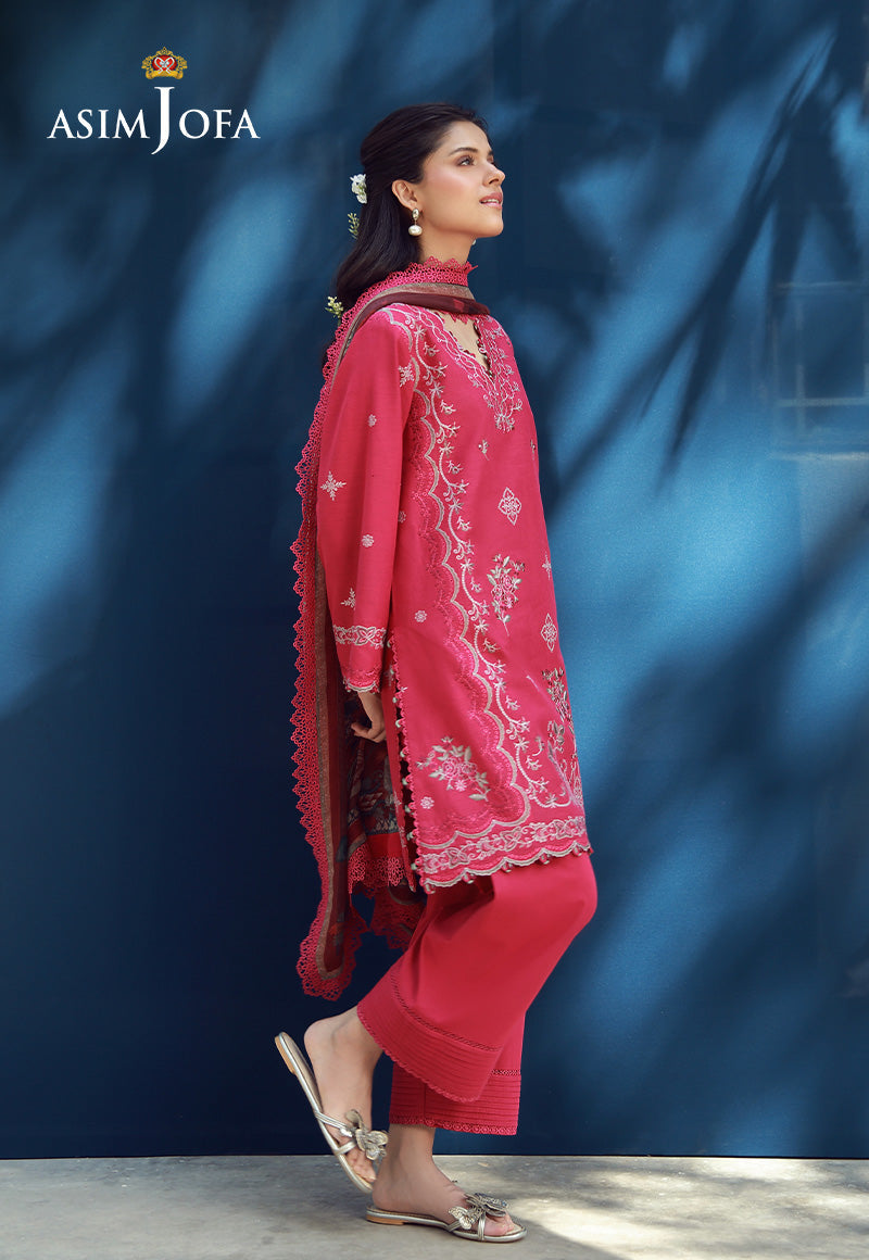 AJMUB-12 Embroidered Cambric Stitched 3 Pcs