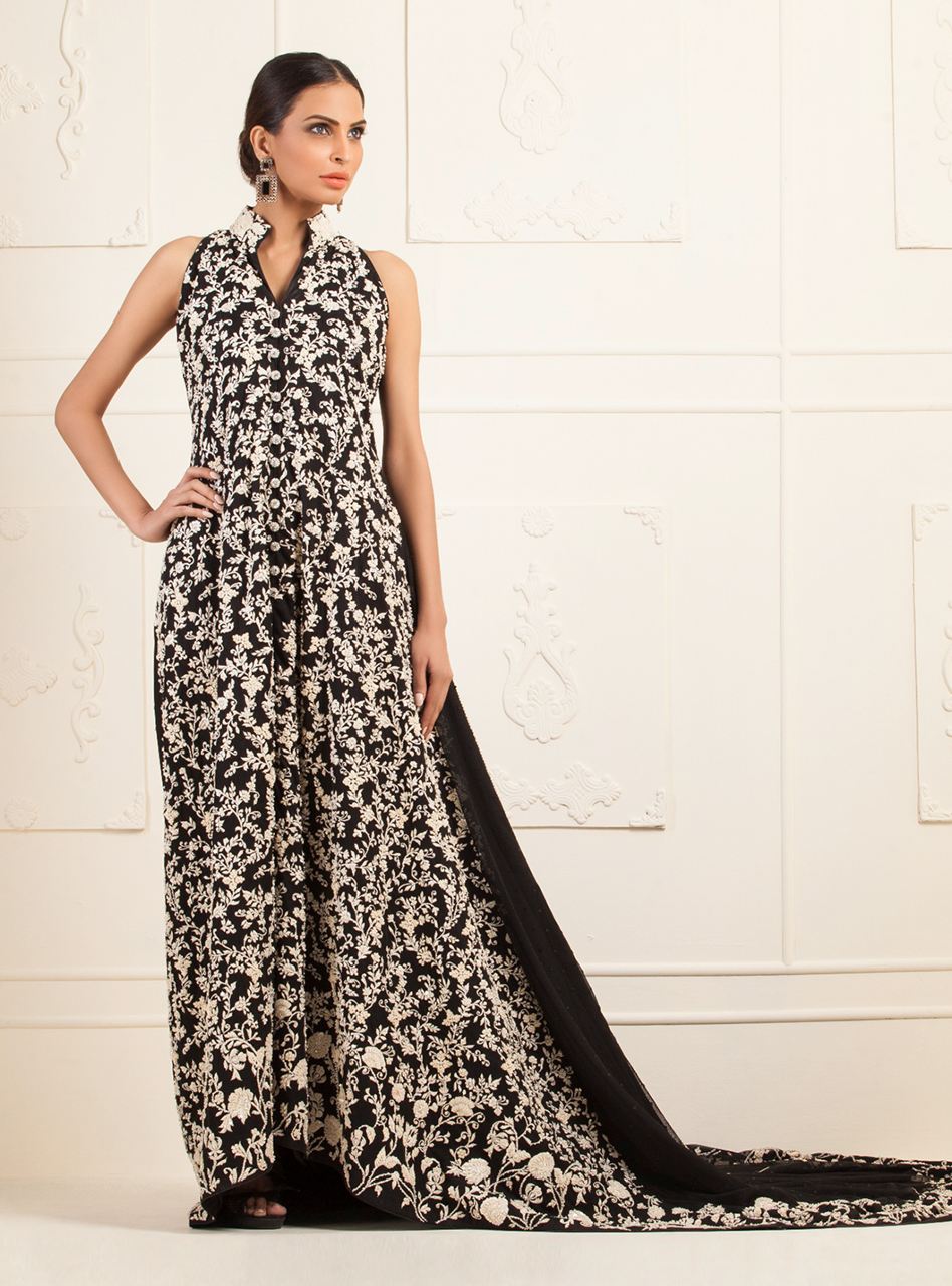 Front Open Black Dress