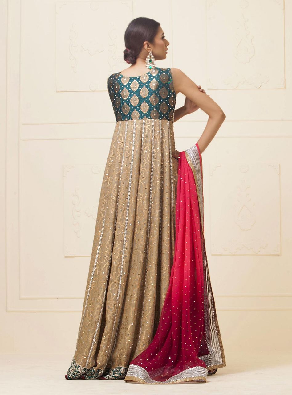 Beige Khadi Net Dress