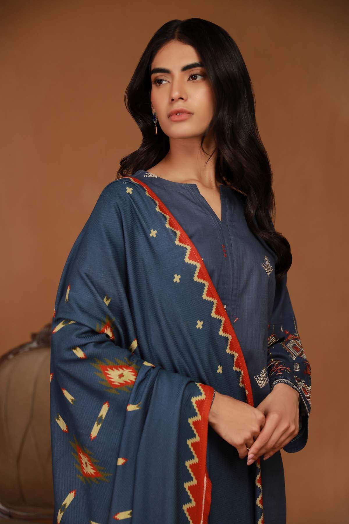 Embroidered Chiffon Fabric (2Pcs) | LF-913