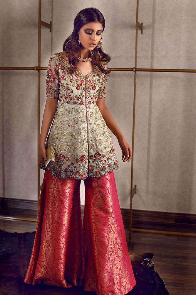 Pistachio net peplum