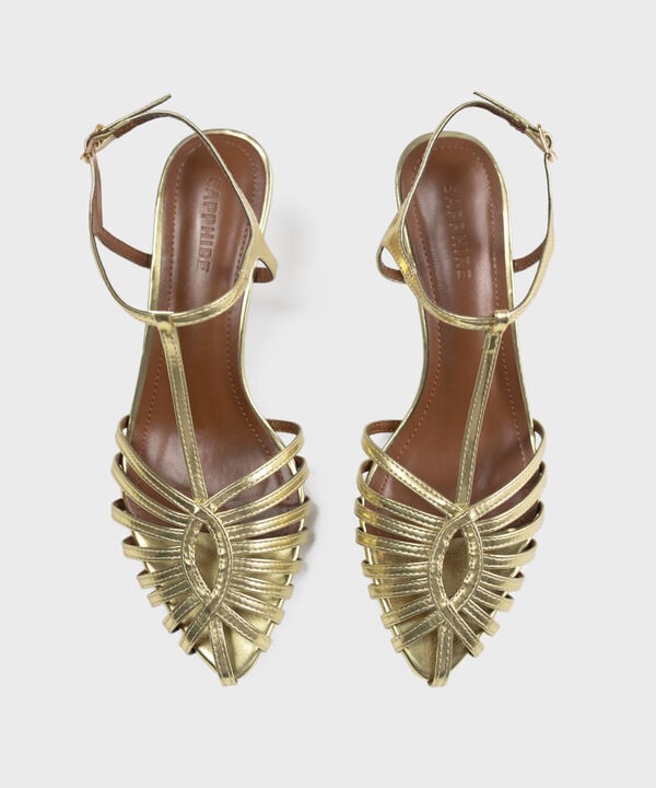 GOLD KITTEN HEELS