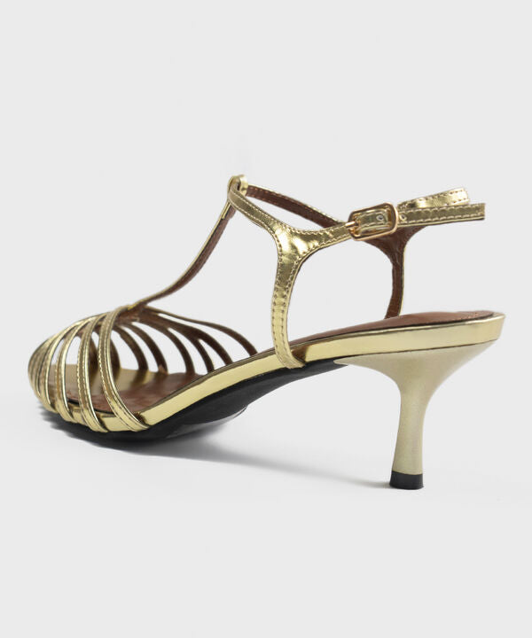 GOLD KITTEN HEELS