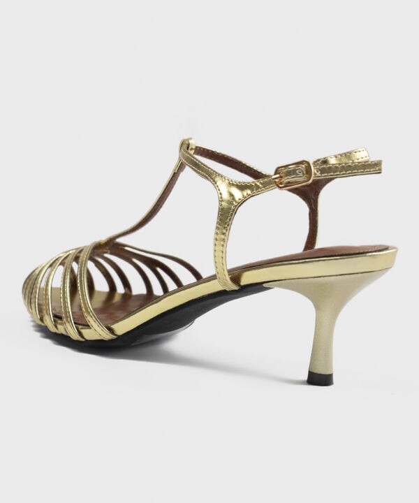 GOLD KITTEN HEELS