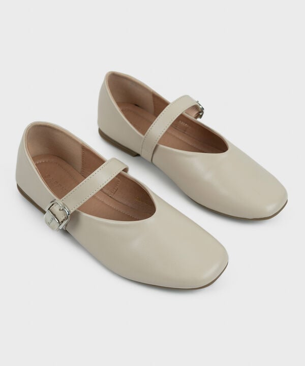 BEIGE BALLERINA FLATS