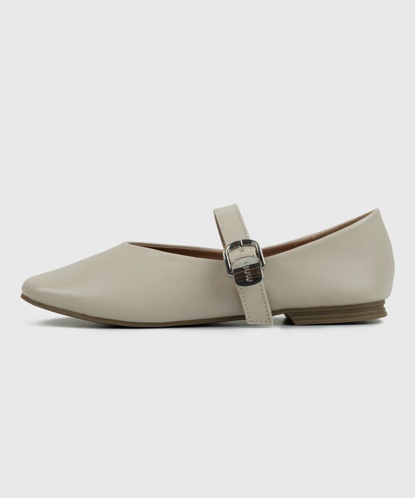 BEIGE BALLERINA FLATS