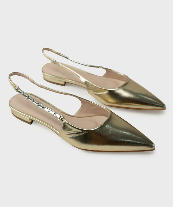 Gold Slingback Flats