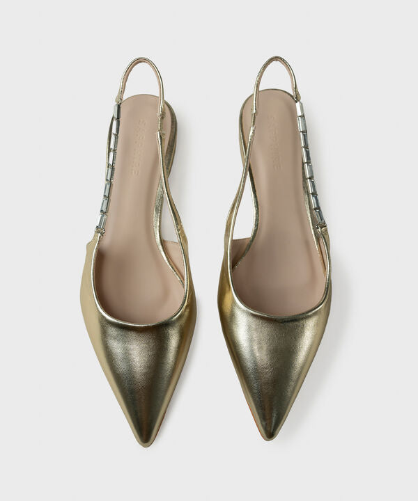 Gold Slingback Flats