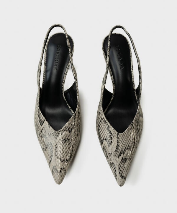 Snake Print Slingback Heels