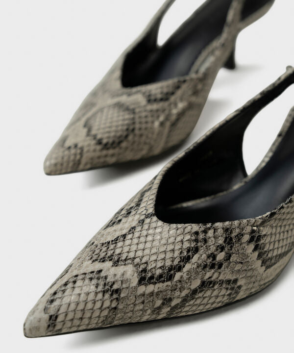 Snake Print Slingback Heels